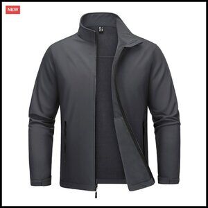Men's Fleece Lined Softshell Jacket Waterproof Windbreaker Tactical Hiking